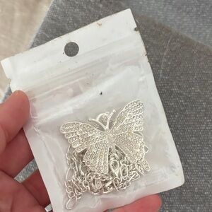 Silver Butterfly Pendant Necklace
